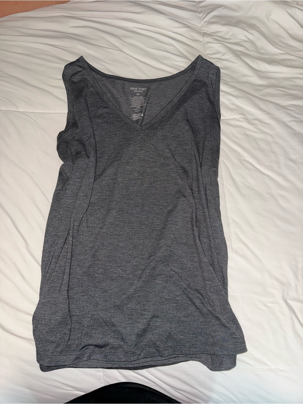 Nine West Charcoal Gray V-Neck Tank Top